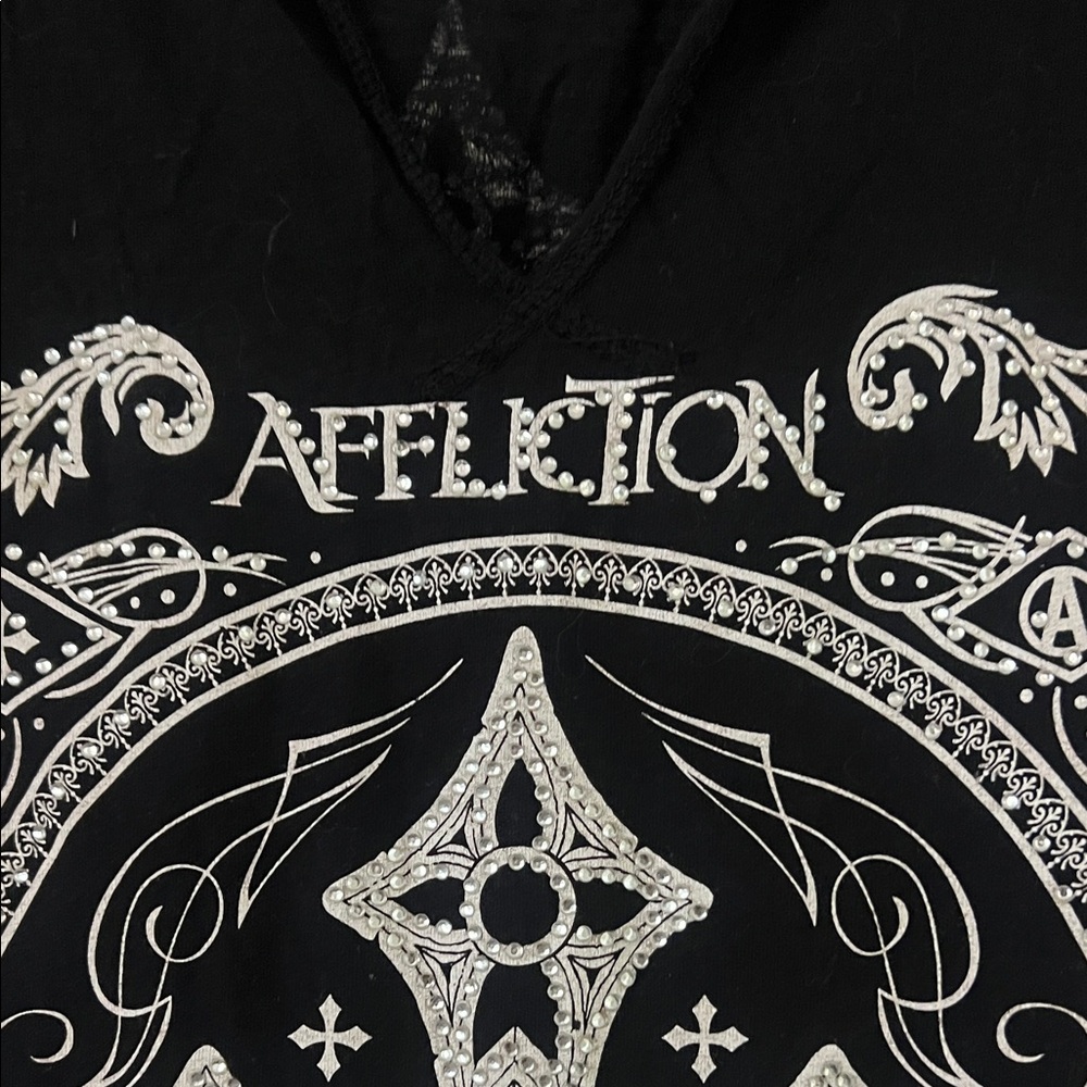 Affliction Black and White Short Sleeve Tee